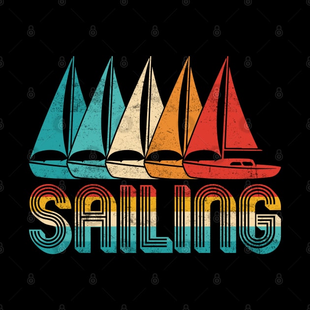 Boat Owner Sailing Boating Retro Vintage distressed Style by missalona