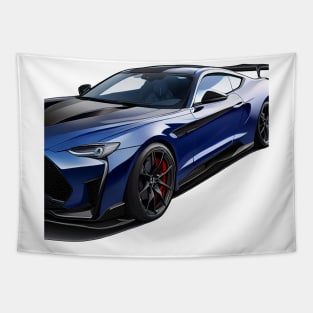 Dark Blue Sports Car Concept Tapestry