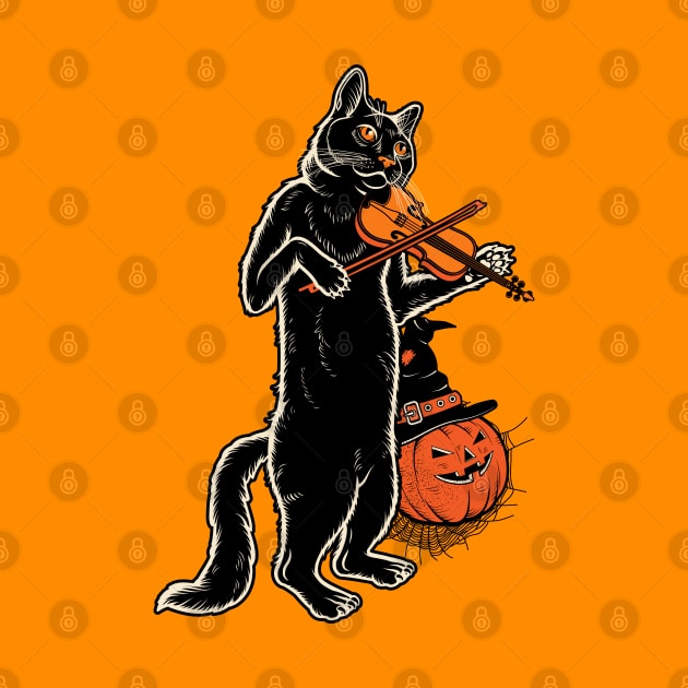 Happy Meoween – Halloween Orange Pumpkin Cat by pht