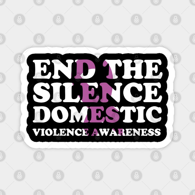 End The Silence Family Domestic Violence Awareness Purple Ribbon Magnet by chidadesign