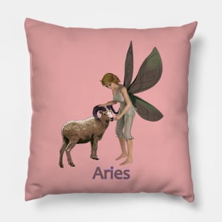 Aries woman girl fairy faerie elf ram zodiac horoscope Pillow