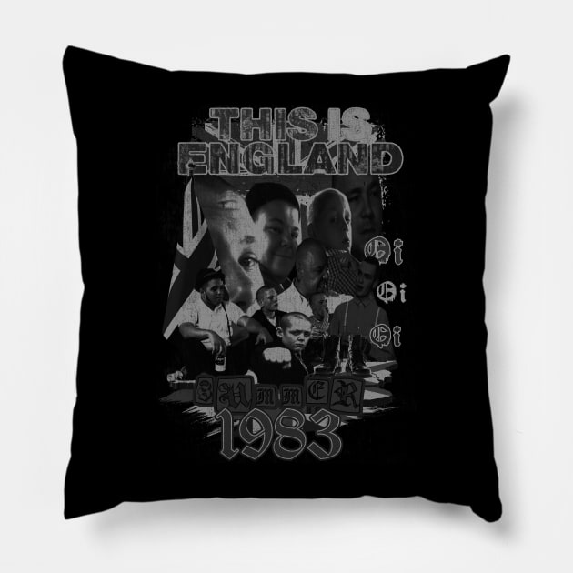 Oi Summer of 1983 (Distressed Black & White) T-Shirt Pillow by The Dark Vestiary