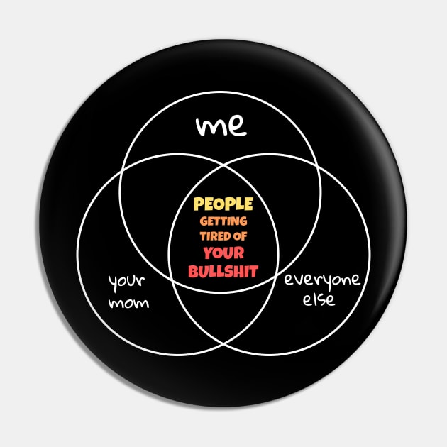 Venn Diagram - People Getting Tired Of Your Bullshit Pin by Axiomfox