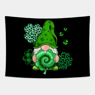 Irish Shamrock Tie Dye Lucky Gnome Happy St Patrick's Day Tapestry