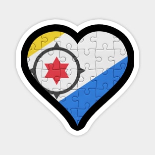 Bonaire Dutch Jigsaw Puzzle Heart Design - Gift for Bonaire Dutch With Bonaire Roots Magnet