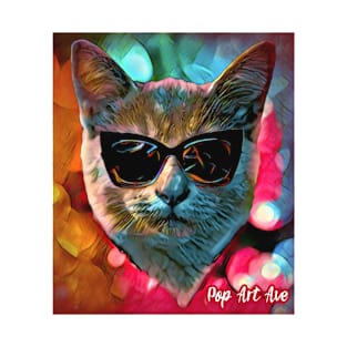 Cool Cat Whiskers Pop Art Ave T-Shirt