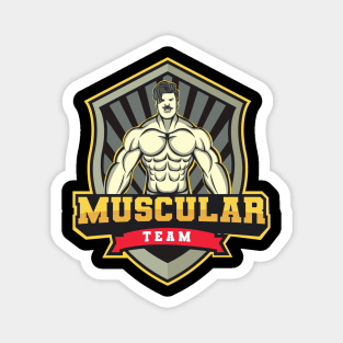 Muscular Man Illustration Design Magnet