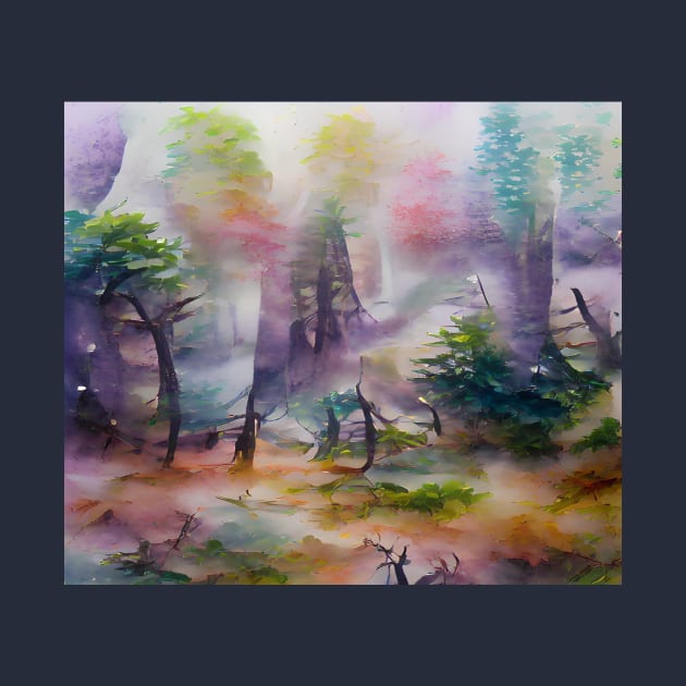 Colorful mountain forest by FlyingSprinkles 