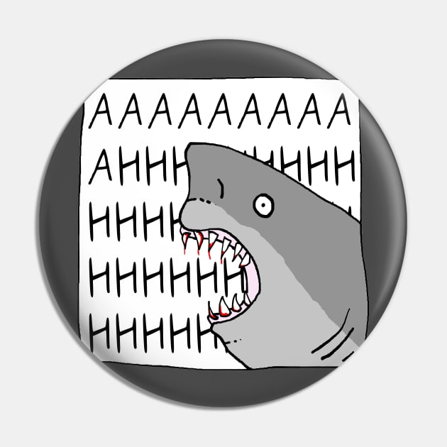 Yelling Shark Pin by Orloff-Tees