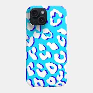 White Leopard Print Blue Navy Phone Case