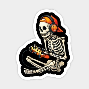 Halloween Skeleton Gamer Video Gaming Magnet