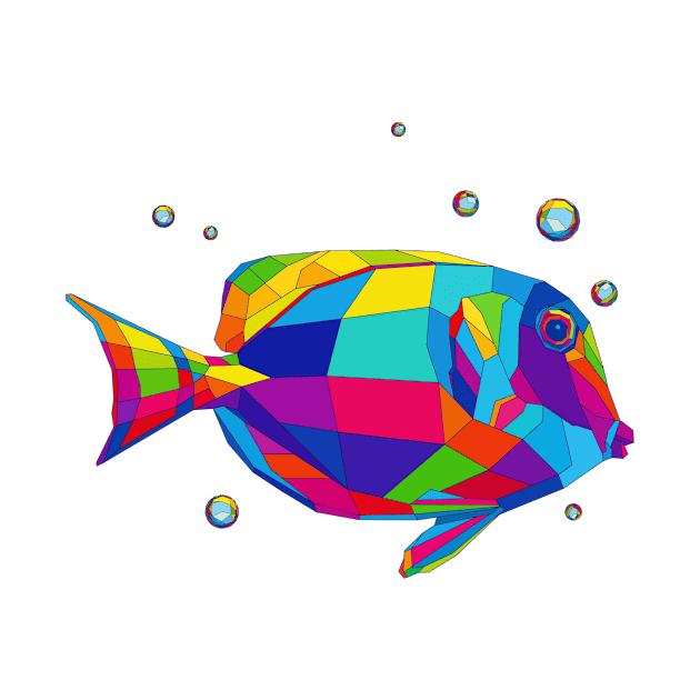 multicolored tropical fish, bubbles by MrMaster