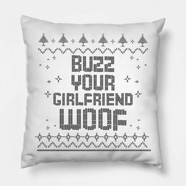 Ugly Xmas Shirt, Woof Pillow by SillyShirts