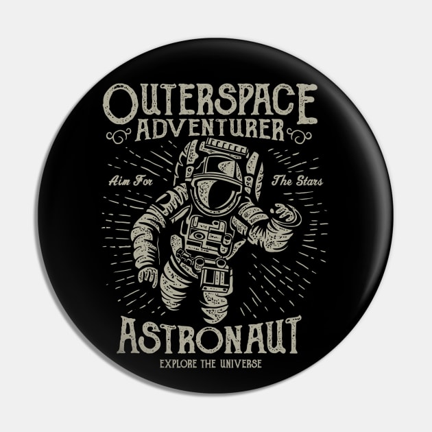 Outer-space Adventurer Aim for the Stars Astronaut Pin by bakmed