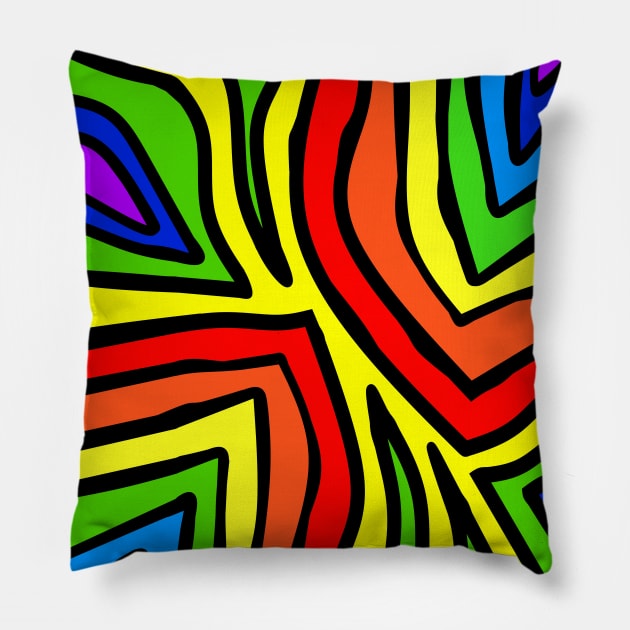 RAINBOW Zebra Stripes Pillow by SartorisArt1