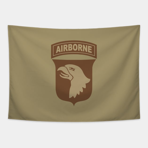 101st Airborne Division Patch (desert subdued) Tapestry by TCP