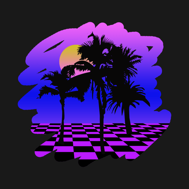 Eighties VHS Palm Trees by LunaElizabeth