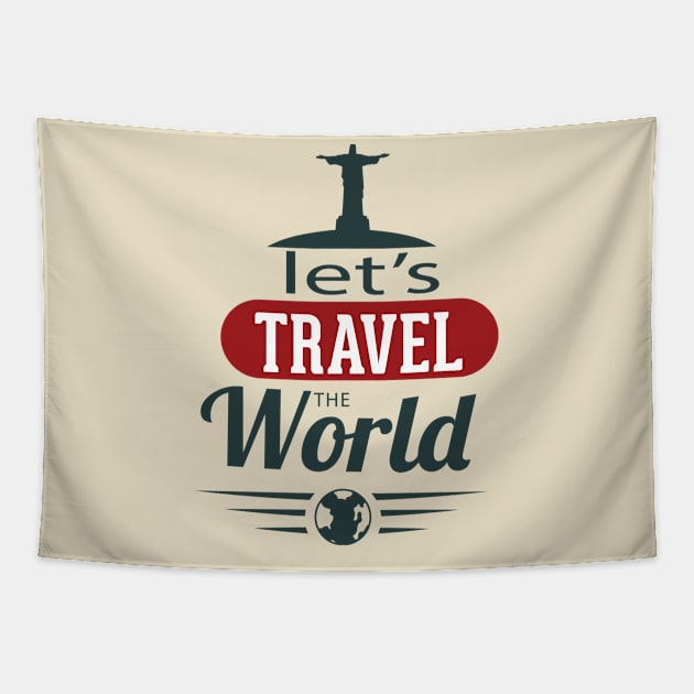 Lets's Travel The World Tapestry by jmgoutdoors