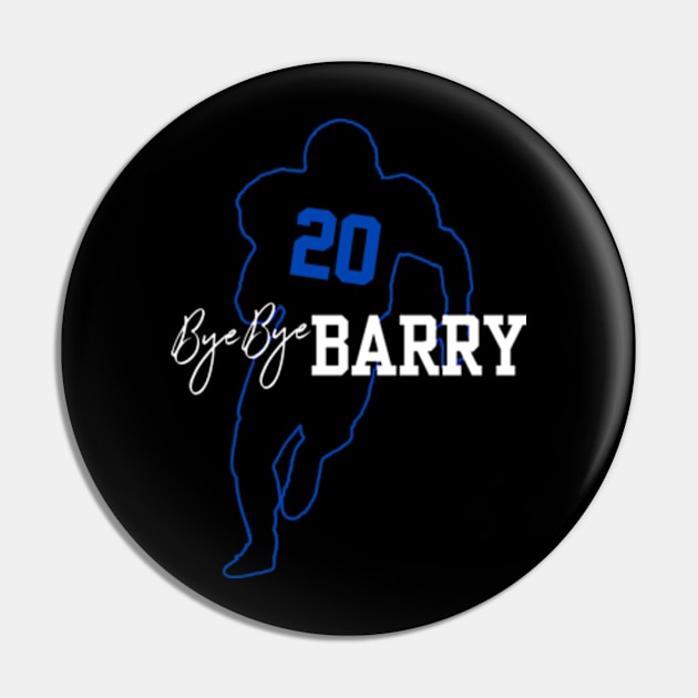 Bye Bye Barry -  Silhouette Outline blue Pin by toskaworks