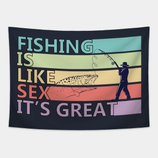 Funny Fishing Tapestry