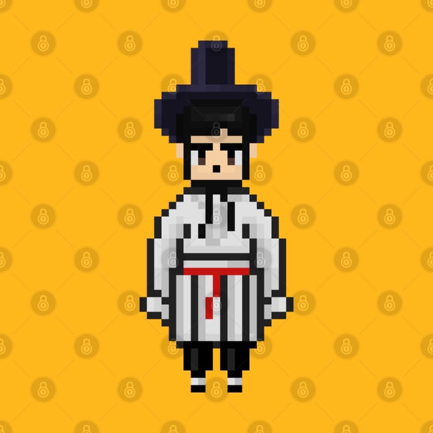 BTS SEOKJIN Hanbok Korean traditional clothes pixel art (small) by BTSKingdom