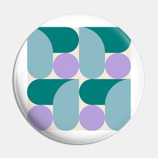 Funky Mid Century Geometric Pattern in Purple and Green Pin