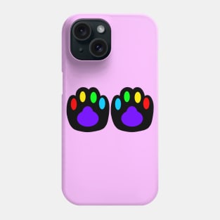 Rainbow paw prints Phone Case