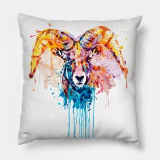 Bighorn Sheep Portrait Pillow