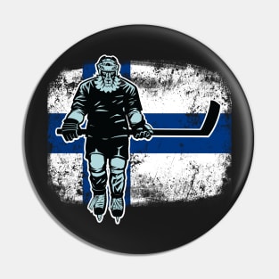 Finnish Lion Hockey Player Pin