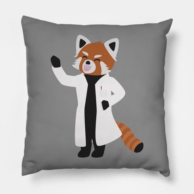 Mad Scientist Red Panda 変わり者 Hououin Kyouma - Okabe Steins Gate Pillow by iamapanda