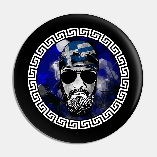 Greek Biker Pin by GreekGeek