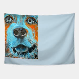 yellow lab in turquiose Tapestry