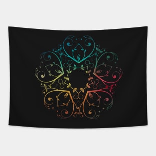 Rainbow abstract flower design 09 Tapestry