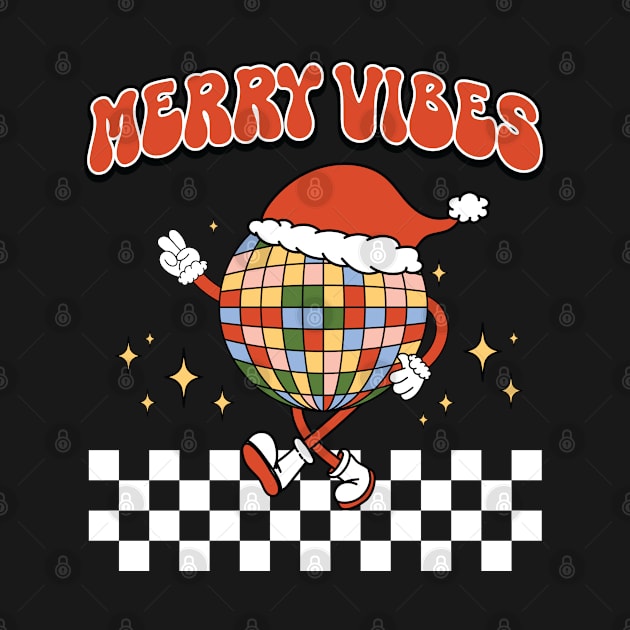 Merry Vibes Retro Disco Ball Christmas Gift by BadDesignCo