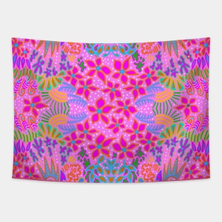 Spring Garden Flowers - Pink Tapestry