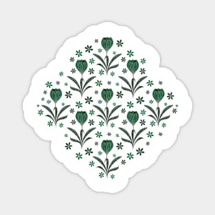 Green Flowers II Magnet