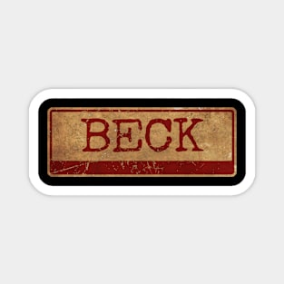 Aliska text red gold retro Beck Magnet