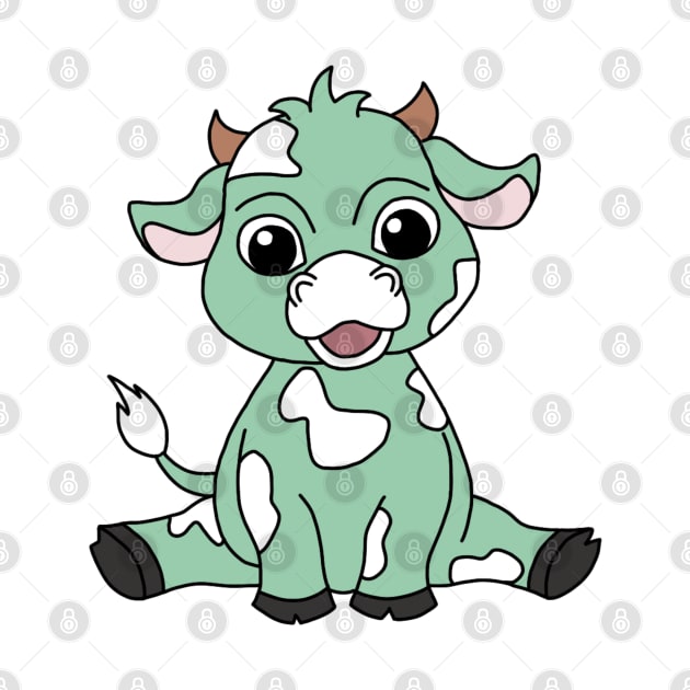 Green cow by Moonance