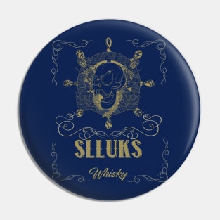 Tasteful Slluks whiskey logo design Pin