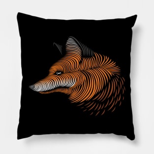 Wolf line lovely blend drawing cute cool colorful Pillow