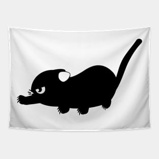 Black cat crawling Tapestry