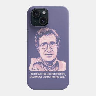 Noam Chomsky Portrait and Quote Phone Case