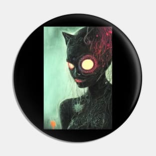 cat woman cyberpunk Pin