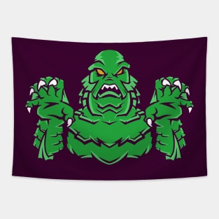 Scary Swamp Creature Cartoon Tapestry