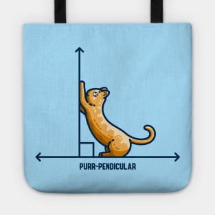 Purr-pendicular Kawaii Cute Cat Maths Tote