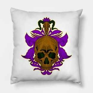 Skull bones with sacred goat Pillow