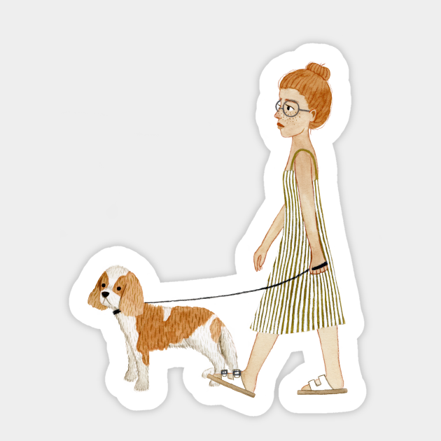 Walking a Pup - Puppy - Sticker