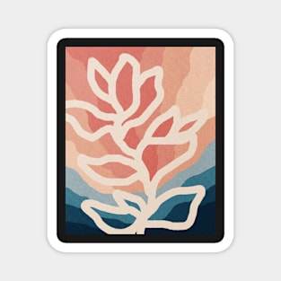 Abstract tropical leaves, Plant, Line art Magnet