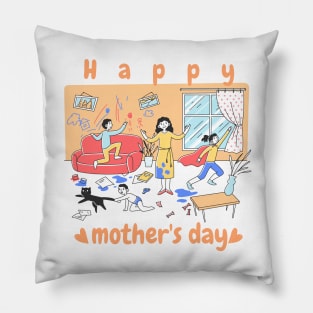 Happy Mother's Day - Calm mother funny cute design Pillow