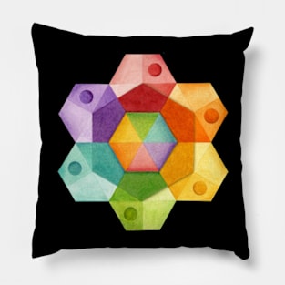 Rainbow Geometric Pillow